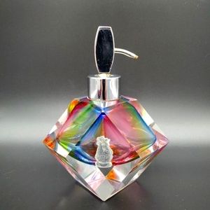 Vin Imperlux Parfum Bottle  Encased Multi Coloured Hand Cut Faceted